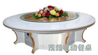 酒店餐飲豪華電動(dòng)餐桌轉(zhuǎn)盤圖片